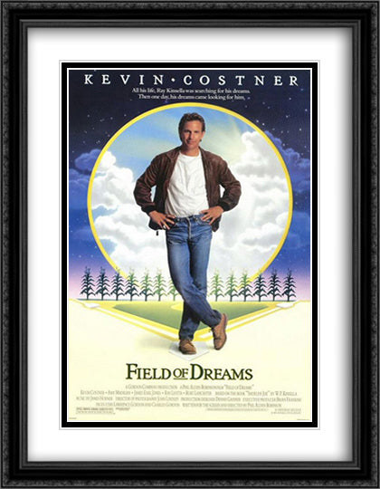Field of Dreams 28x36 Black Ornate Wood Framed Movie Poster with Double Matting