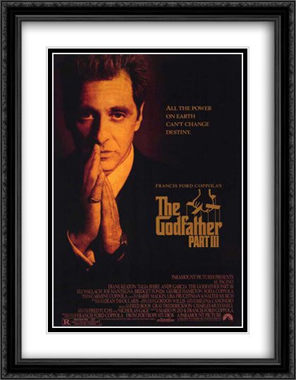 The Godfather Park III 28x36 Black Ornate Wood Framed Movie Poster with Double Matting