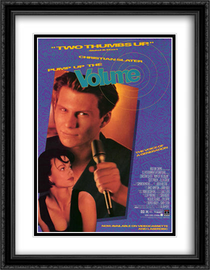 Pump Up The Volume 28x36 Black Ornate Wood Framed Movie Poster with Double Matting
