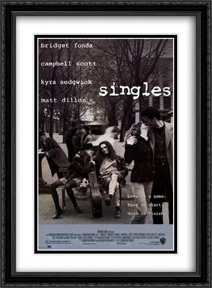 Singles 28x38 Black Ornate Wood Framed Movie Poster with Double Matting