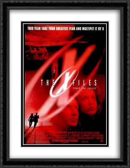 The X Files Fight The Future 28x36 Black Ornate Wood Framed Movie Poster with Double Matting