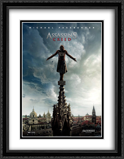 Assassin's Creed 28x36 Black Ornate Wood Framed Movie Poster with Double Matting