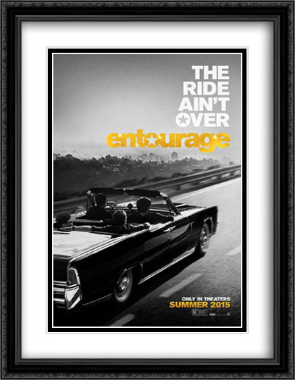 Entourage 28x36 Black Ornate Wood Framed Movie Poster with Double Matting