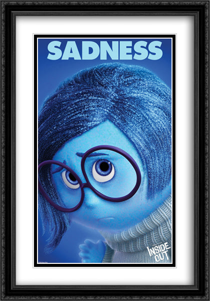 Inside Out 28x40 Black Ornate Wood Framed Movie Poster with Double Matting