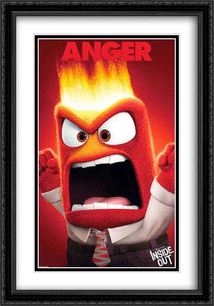 Inside Out 28x40 Black Ornate Wood Framed Movie Poster with Double Matting