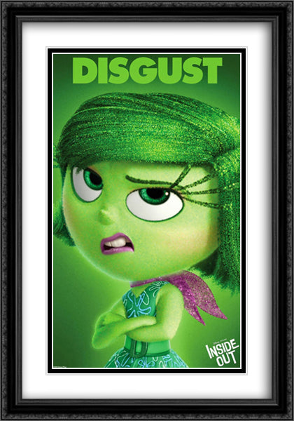 Inside Out 28x40 Black Ornate Wood Framed Movie Poster with Double Matting