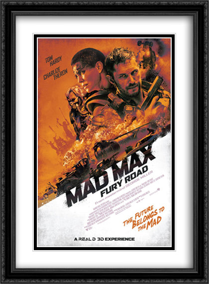 Mad Max Fury Road 28x38 Black Ornate Wood Framed Movie Poster with Double Matting