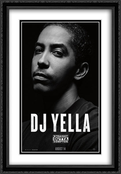 Straight Outta Compton 28x40 Black Ornate Wood Framed Movie Poster with Double Matting