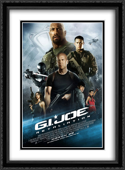 G.I. Joe Retaliation 28x38 Black Ornate Wood Framed Movie Poster with Double Matting