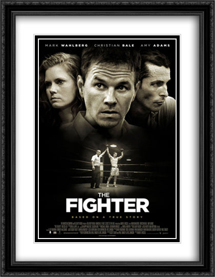 The Fighter 28x36 Black Ornate Wood Framed Movie Poster with Double Matting