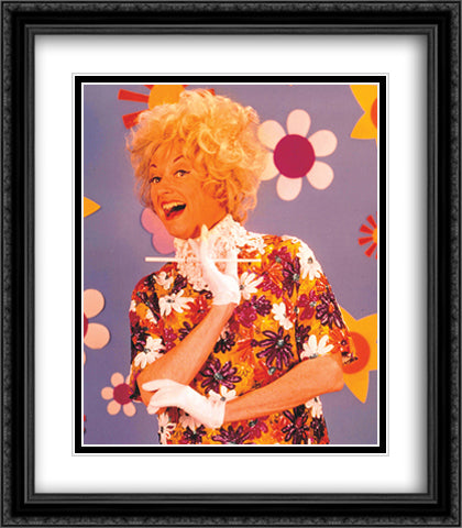 Phyllis Diller 28x32 Black Ornate Wood Framed Art Print Poster with Double Matting by Celebrities