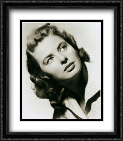 Ingrid Bergman 28x32 Black Ornate Wood Framed Art Print Poster with Double Matting by Celebrities