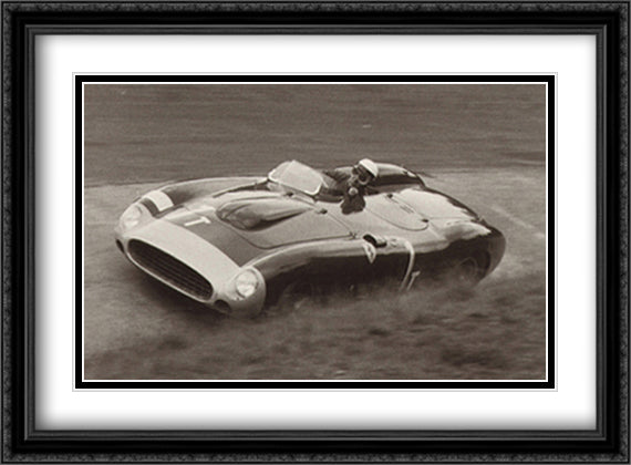 Nurburgring 1000k, 1956 38x28 Black Ornate Wood Framed Art Print Poster with Double Matting by Alexander, Jesse
