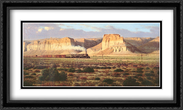 Union Pacific Big Boy 40x28 Black Ornate Wood Framed Art Print Poster with Double Matting by Smith, Tucker