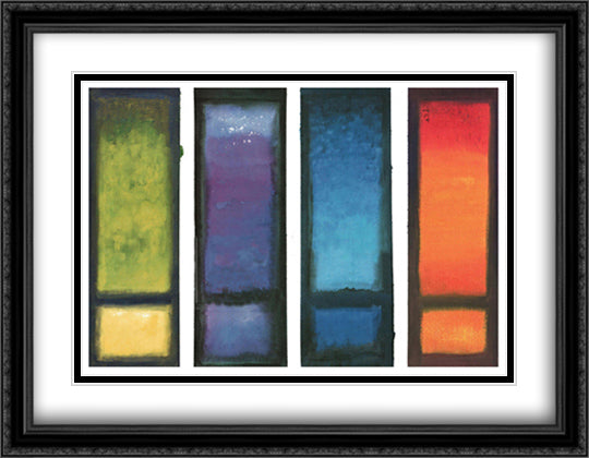 Four Meditations 36x28 Black Ornate Wood Framed Art Print Poster with Double Matting by Massie, Ian Scott