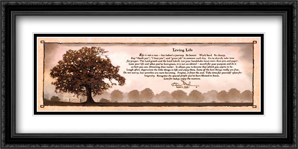 Living Life 40x16 Black Ornate Wood Framed Art Print Poster with Double Matting by Mohr, Bonnie
