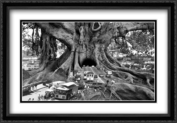 Barbey-Tourist Trap 40x28 Black Ornate Wood Framed Art Print Poster with Double Matting by Barbey, Thomas