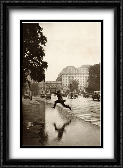 Leap Of Faith 28x38 Black Ornate Wood Framed Art Print Poster with Double Matting by Hampton, J. A.