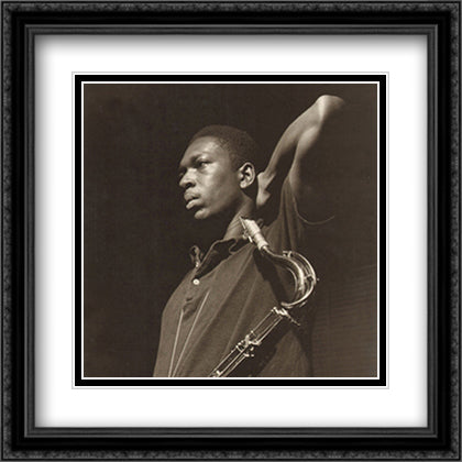 John Coltrane- Blue Train 28x28 Black Ornate Wood Framed Art Print Poster with Double Matting