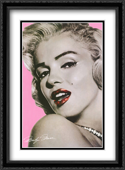 Marylin Monroe 28x40 Black Ornate Wood Framed Art Print Poster with Double Matting