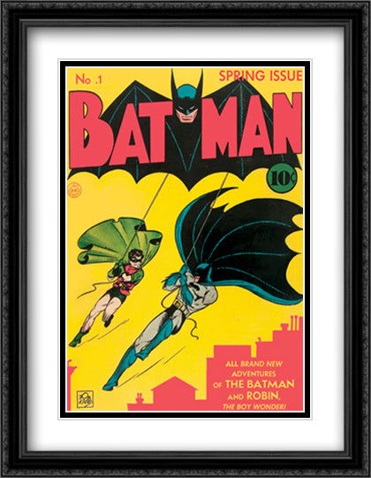 Batman (No.1) 28x40 Black Ornate Wood Framed Art Print Poster with Double Matting by American History