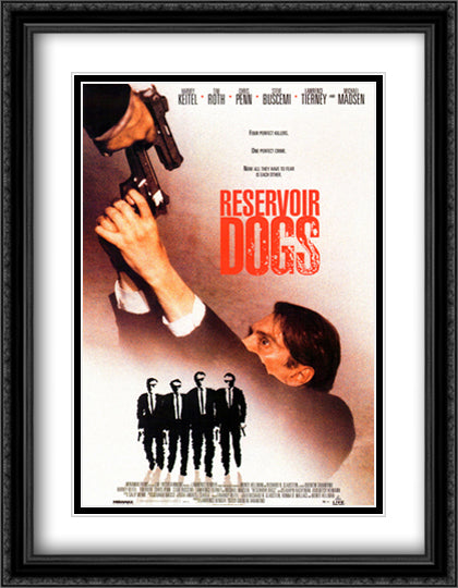 Reservoir Dogs Score 28x36 Black Ornate Wood Framed Movie Poster with Double Matting