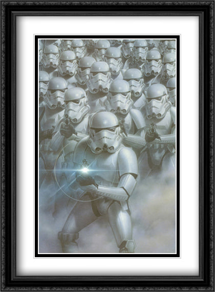Star Wars Stormtroopers 28x38 Black Ornate Wood Framed Movie Poster with Double Matting