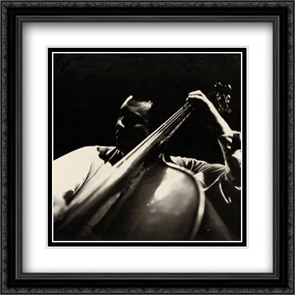 Charles Mingus 28x28 Black Ornate Wood Framed Art Print Poster with Double Matting by Tanner, Lee
