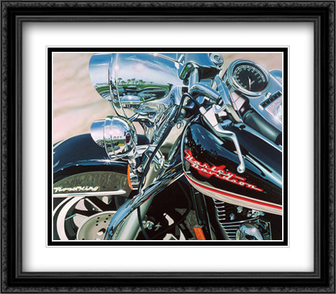Road King 32x28 Black Ornate Wood Framed Art Print Poster with Double Matting by Jacobs, Scott