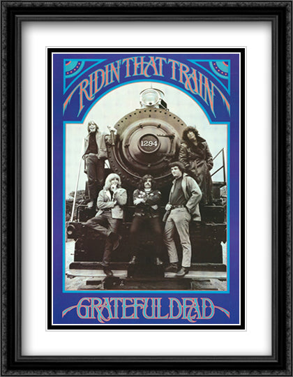 Grateful Dead- Train 26x38 Black Ornate Wood Framed Art Print Poster with Double Matting