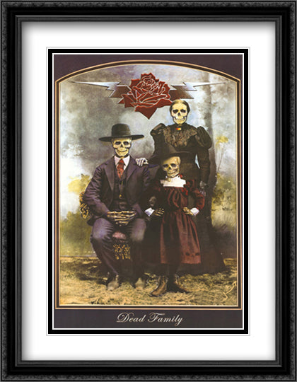 Grateful Dead- Dead Family 26x38 Black Ornate Wood Framed Art Print Poster with Double Matting
