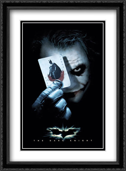 The Dark Knight Joker 28x38 Black Ornate Wood Framed Movie Poster with Double Matting