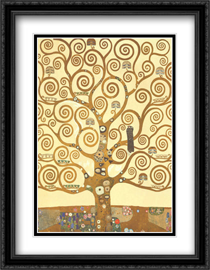 Tree of Life, c.1909 28x36 Black Ornate Wood Framed Art Print Poster with Double Matting by Klimt, Gustav