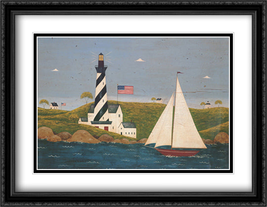 Coastal Breeze II 36x28 Black Ornate Wood Framed Art Print Poster with Double Matting by Kimble, Warren