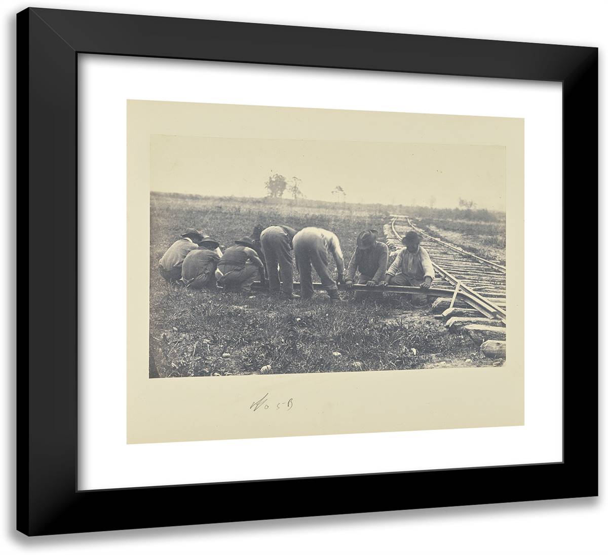 Bending Rails 22x20 Black Modern Wood Framed Art Print Poster by Russell, A.J.
