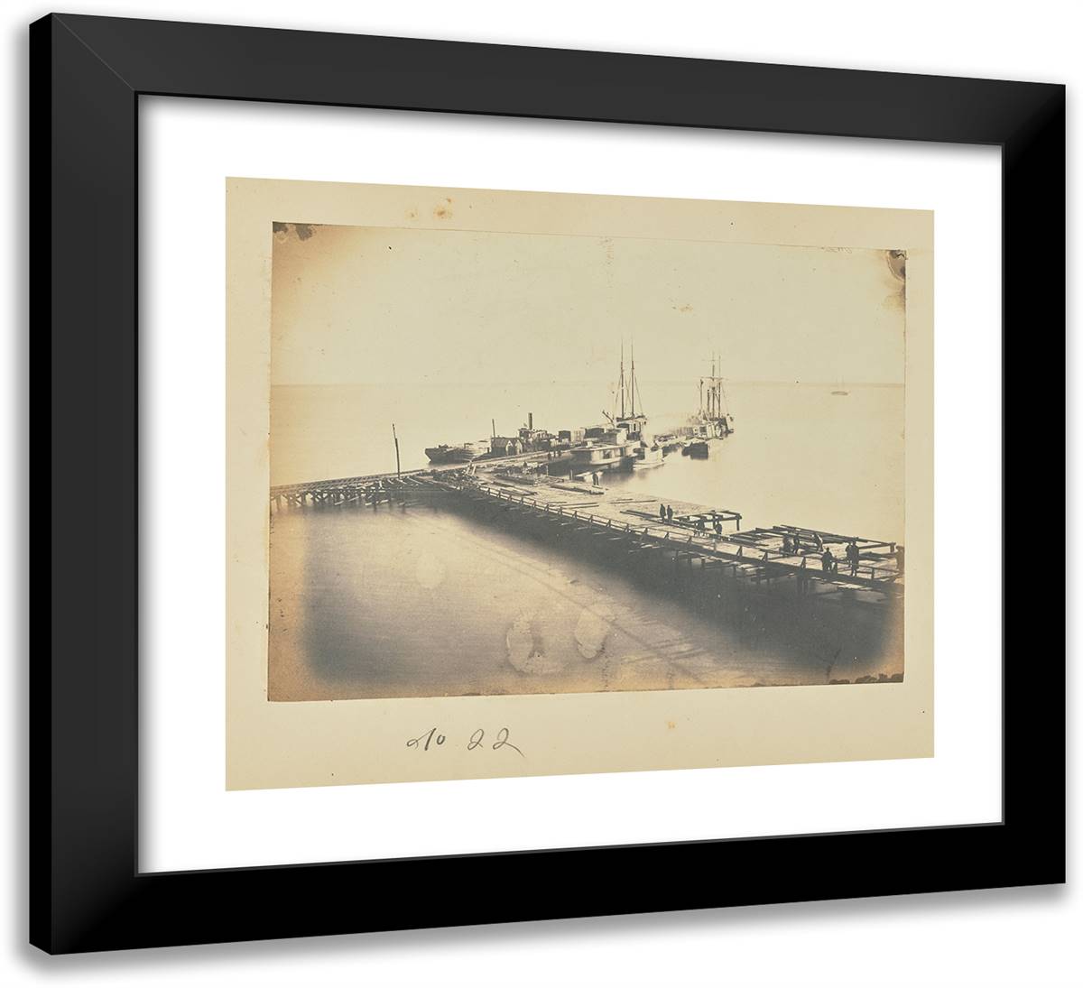 Burnside Wharf 22x20 Black Modern Wood Framed Art Print Poster by Russell, A.J.