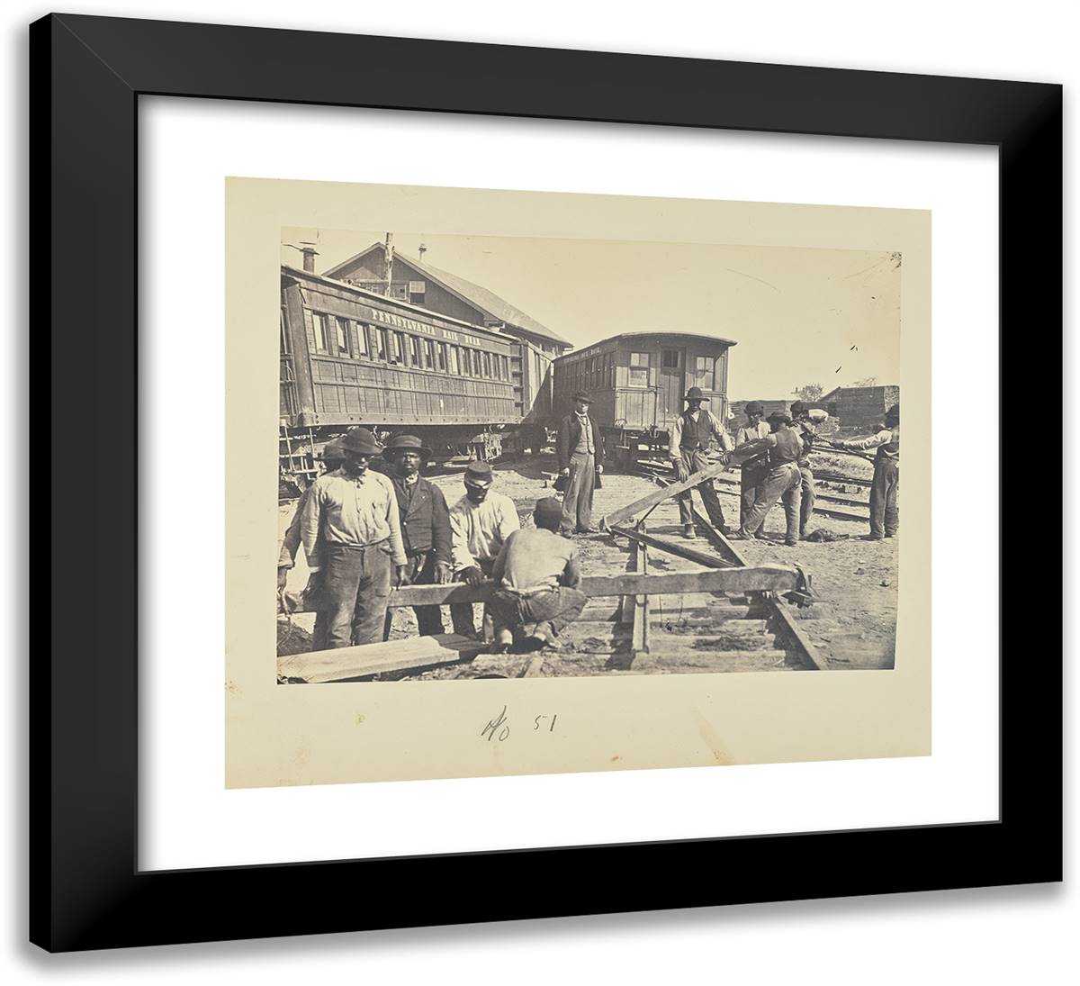 Destroying Track, by Corkscrew Twist, with Levers and Steel I 22x20 Black Modern Wood Framed Art Print Poster by Russell, A.J.