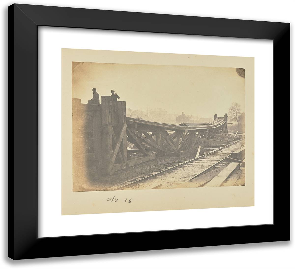 Experimental Suspension Trusses of Boards II 22x20 Black Modern Wood Framed Art Print Poster by Russell, A.J.
