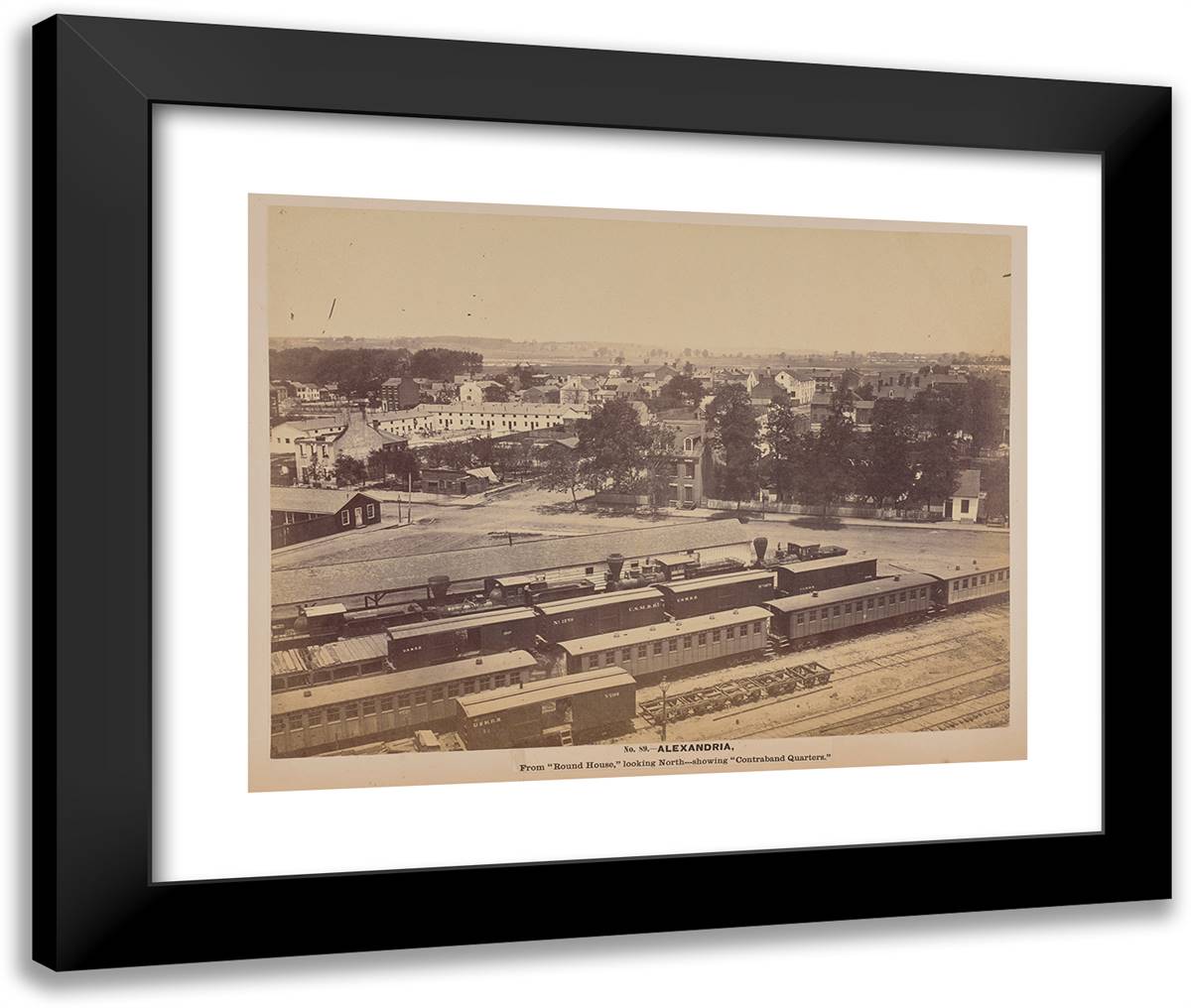 No. 89. Alexandria, from Round House Looking North-Showing C 24x20 Black Modern Wood Framed Art Print Poster by Russell, A.J.
