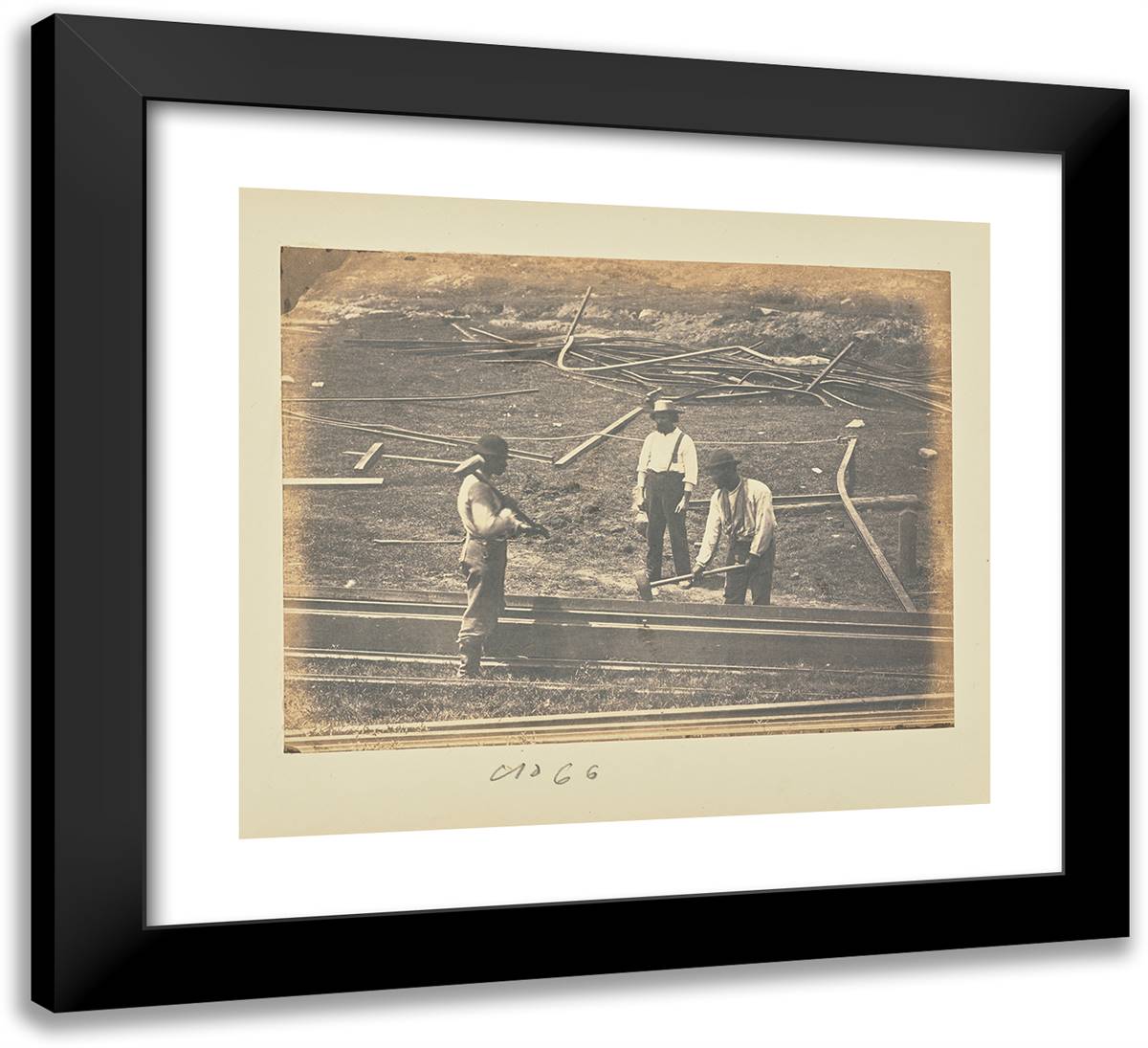Straightening Rails I 22x20 Black Modern Wood Framed Art Print Poster by Russell, A.J.