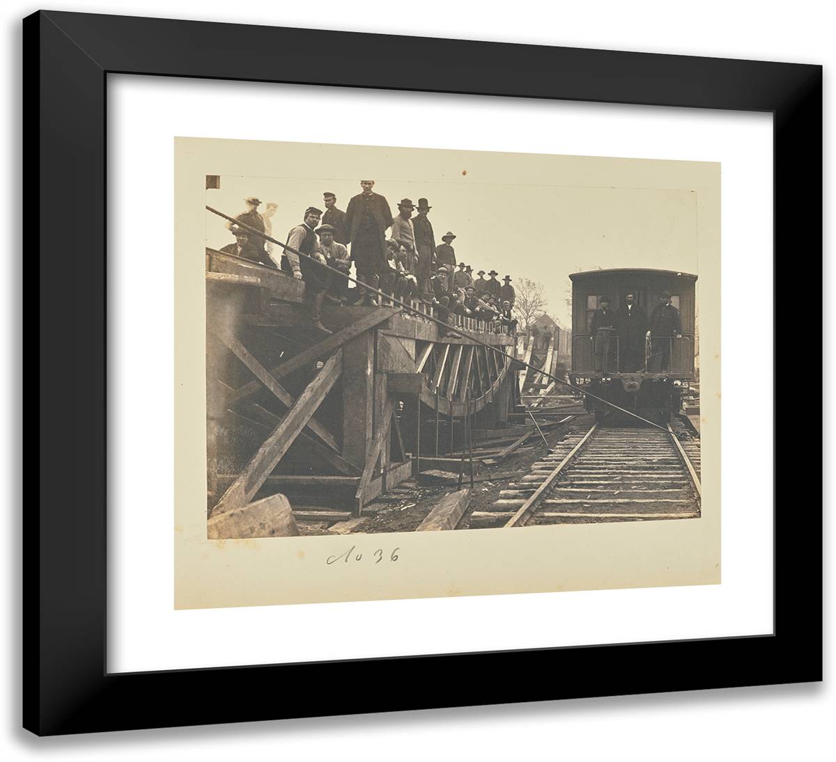 Third Series of Experiments with Board Trusses 22x20 Black Modern Wood Framed Art Print Poster by Russell, A.J.