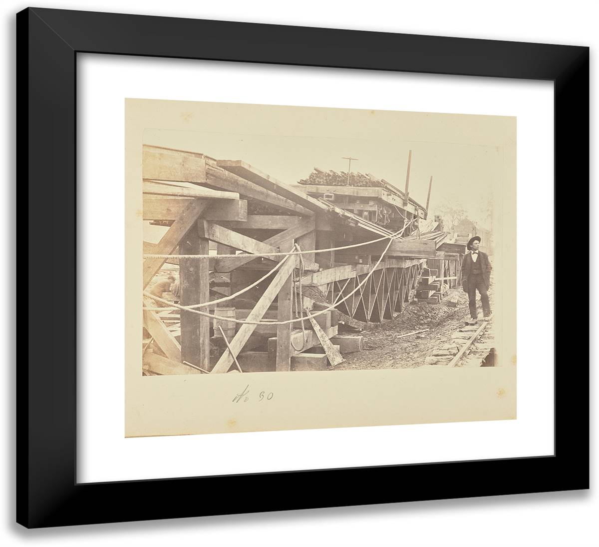 Truss Experiment, Alexandria, Va. I 22x20 Black Modern Wood Framed Art Print Poster by Russell, A.J.