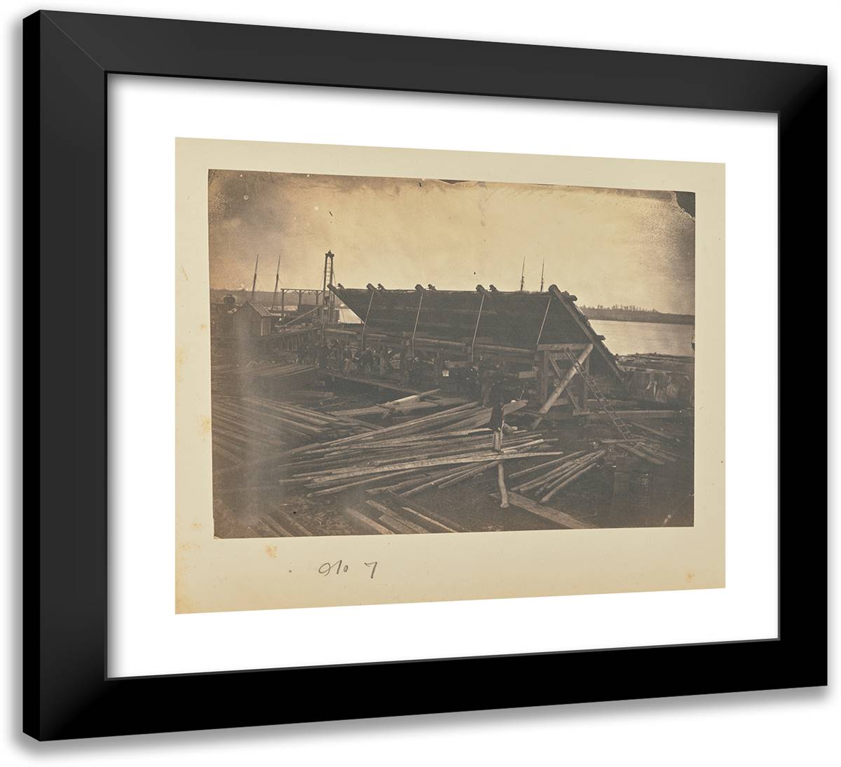 Turning Over the Bottom of an Ark 22x20 Black Modern Wood Framed Art Print Poster by Russell, A.J.