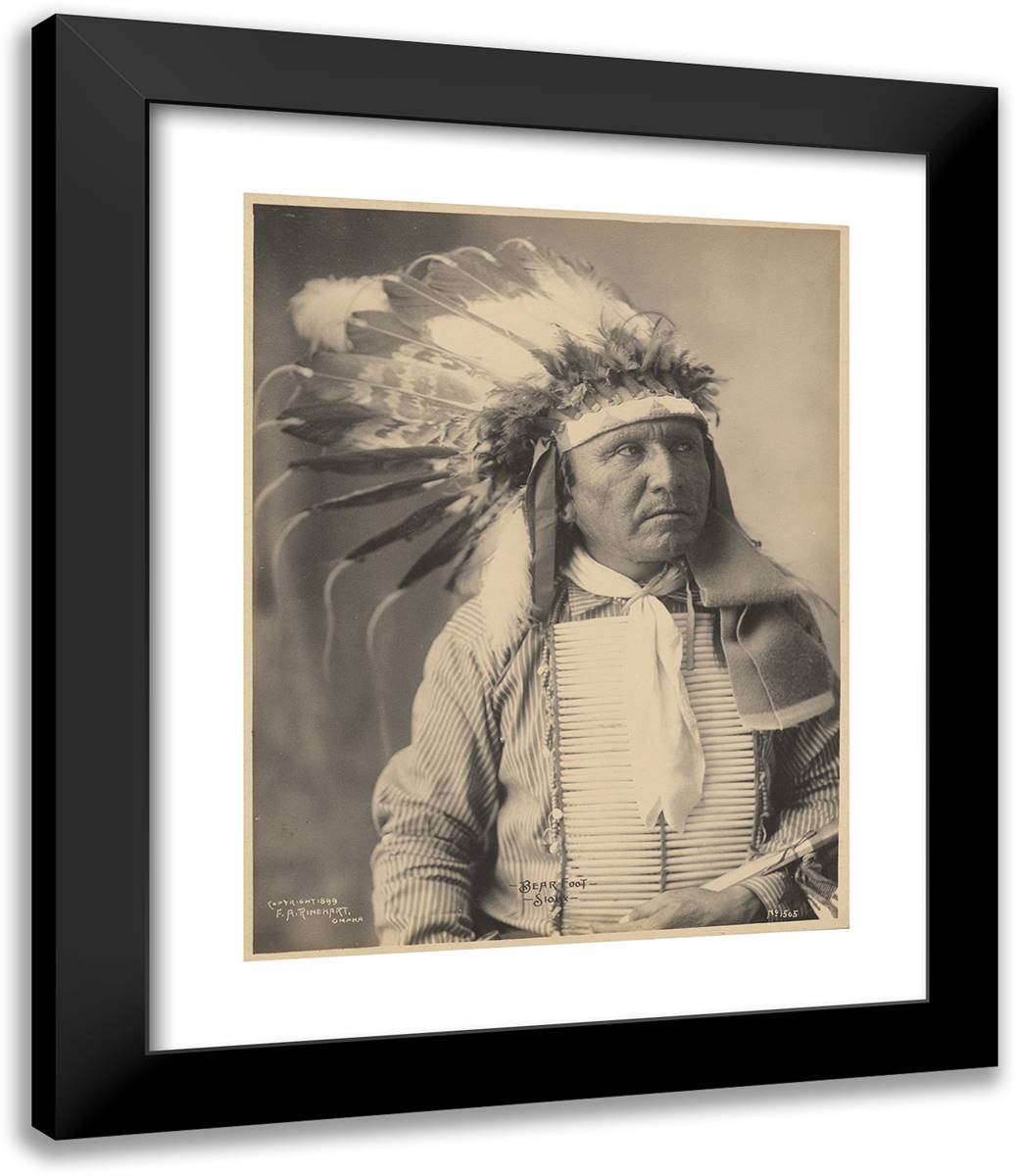 Bear Foot, Sioux 20x24 Black Modern Wood Framed Art Print Poster by Muhr, Adolph F.