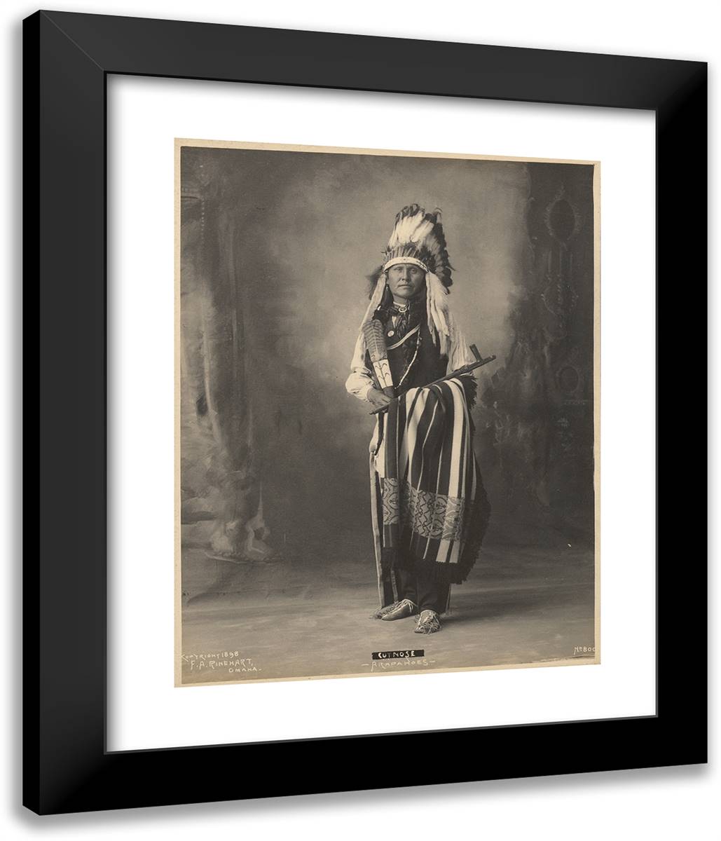 Cut Nose, Arapahoes 20x24 Black Modern Wood Framed Art Print Poster by Muhr, Adolph F.