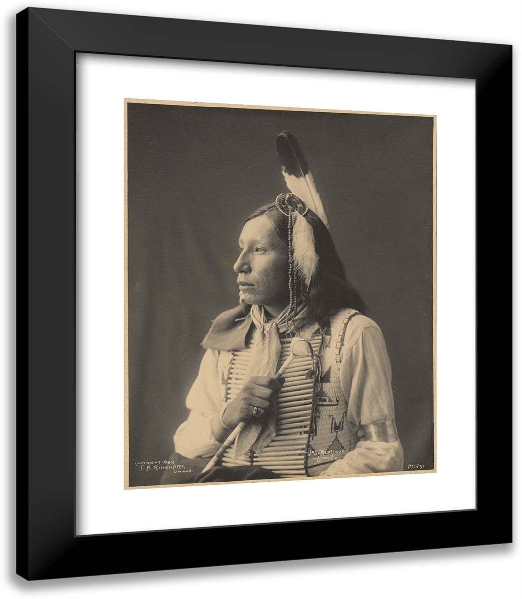 Jas. Red Cloud, Sioux 20x23 Black Modern Wood Framed Art Print Poster by Muhr, Adolph F.