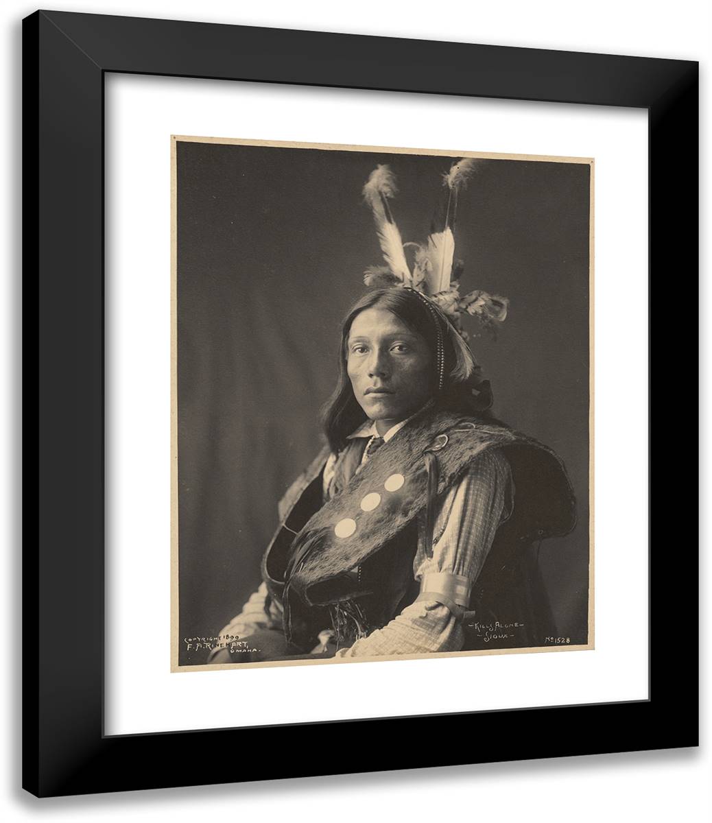 Kills Alone, Sioux 20x24 Black Modern Wood Framed Art Print Poster by Muhr, Adolph F.