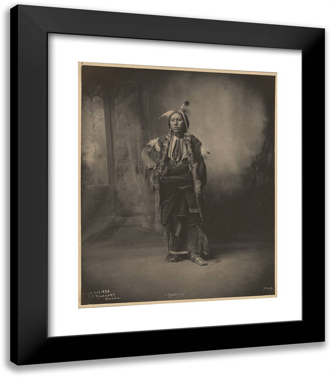 Kiowa (Male) 20x23 Black Modern Wood Framed Art Print Poster by Muhr, Adolph F.