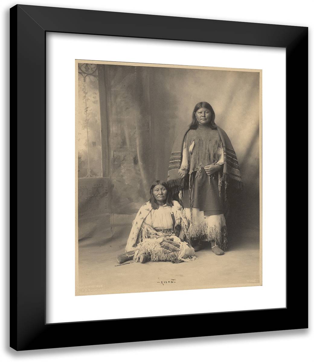Kiowa (Two Women) 20x24 Black Modern Wood Framed Art Print Poster by Muhr, Adolph F.