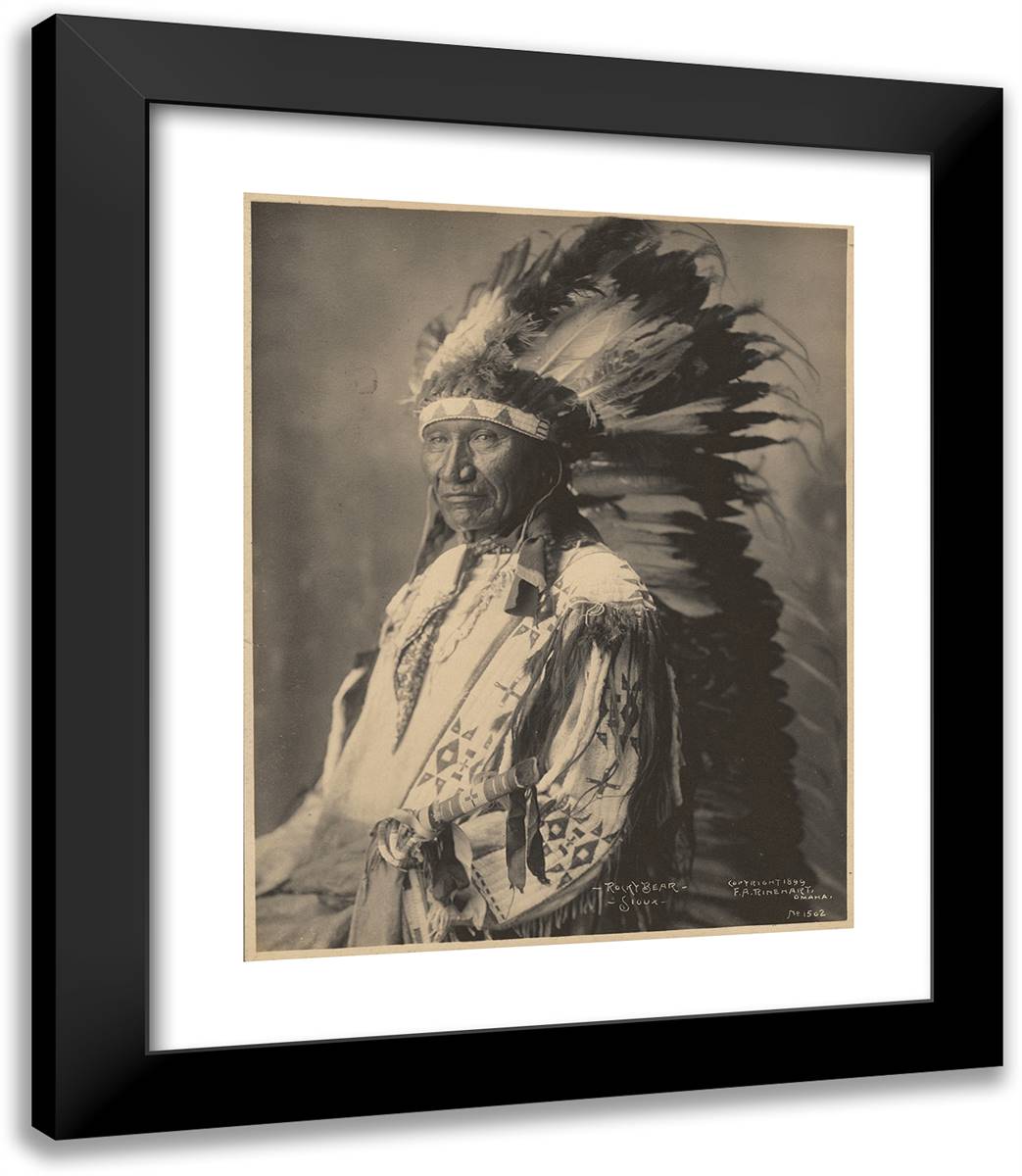 Rocky Bear, Sioux 20x23 Black Modern Wood Framed Art Print Poster by Muhr, Adolph F.